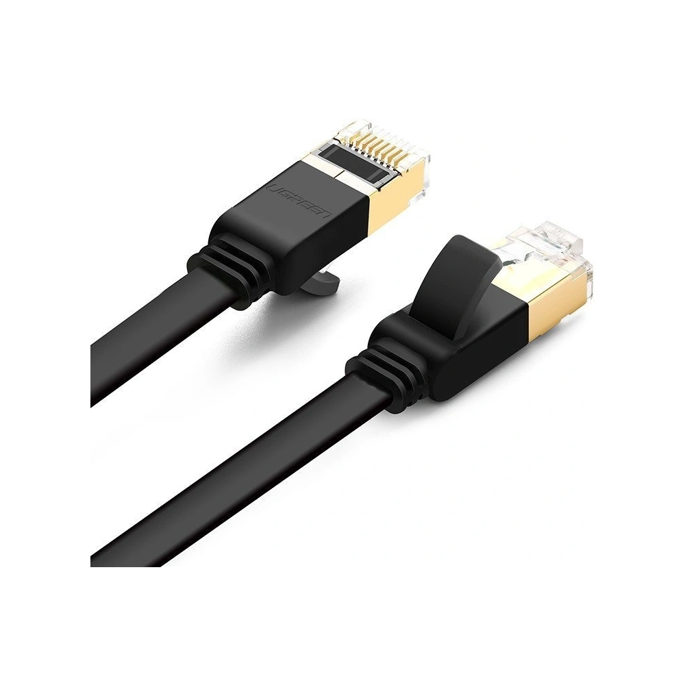 Hurtownia GSM - Cablu de rețea plat UGREEN NW106 Ethernet RJ45, Cat.7, STP, 8m (negru) - UGR462BLK - {ean13} - Hurt