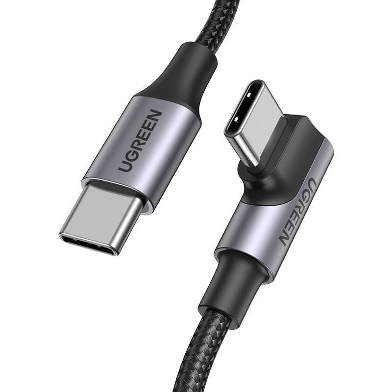Ugreen Distributor - 6957303876440 - UGR490BLK - Angle cable USB-C to USB-C UGREEN US334 5A, PD 100W, 1m (black) - B2B homescreen