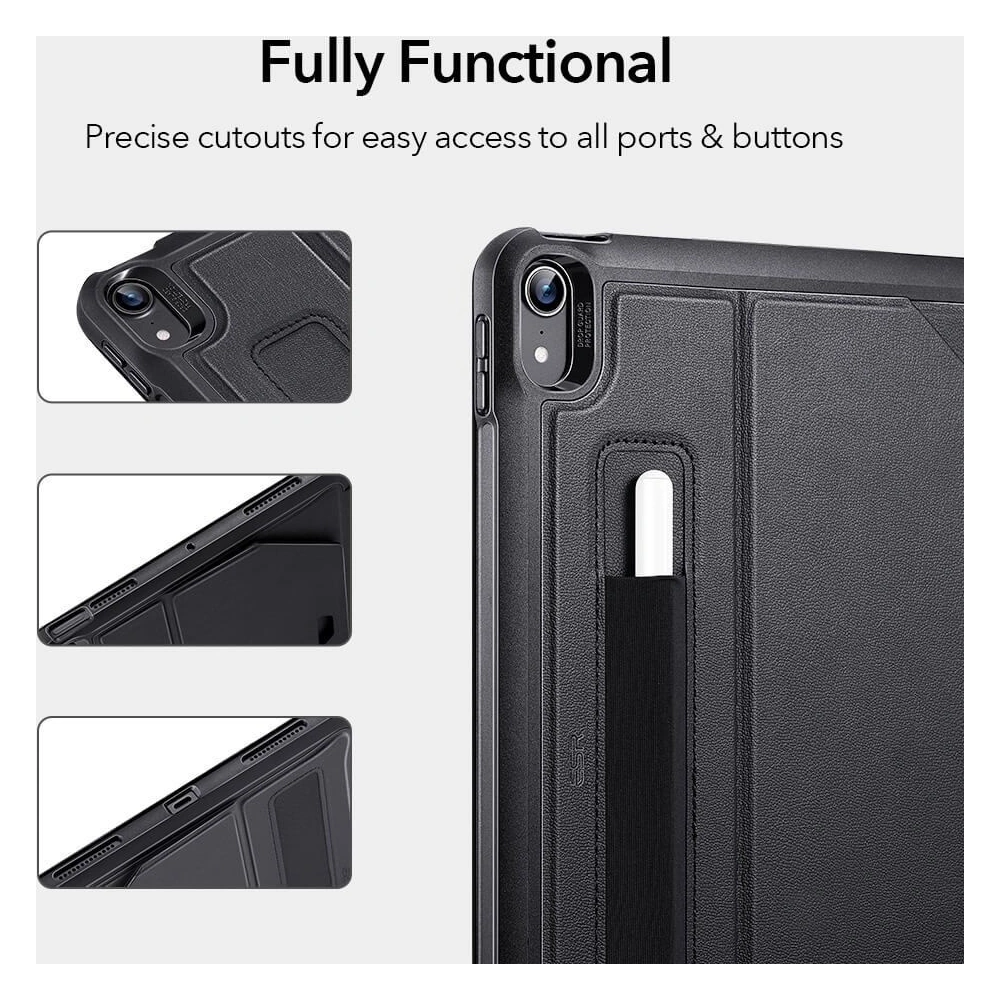 Hurtownia GSM - Etui ESR Sentry Stand Apple iPad Air 10.9 2020/2022 (4. și 5. generație) / iPad Air 11 2024 (6. generație) Negru - ESR207BLK - {ean13} - Hurt