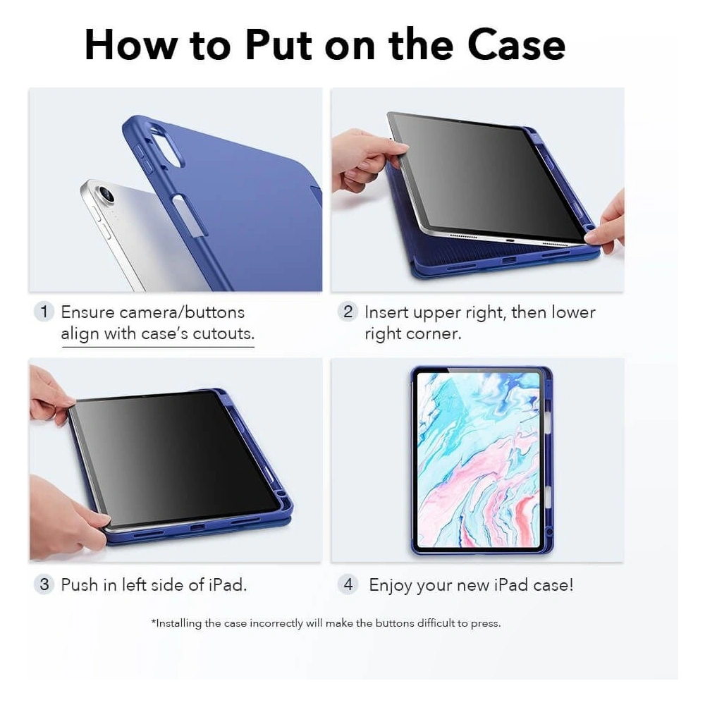 Hurtownia GSM - Etui ESR Rebound Pencil Apple iPad Air 10.9 2020/2022 (4. i 5. generacji) / iPad Air 11 2024 (6. generacji) Black - ESR210BLK - {ean13} - Hurt