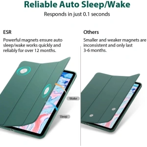 Etui ESR Rebound Slim Apple iPad Air 10.9 2020/2022 (4. i 5. generacji) / iPad Air 11 2024 (6. generacji) Cactus Green