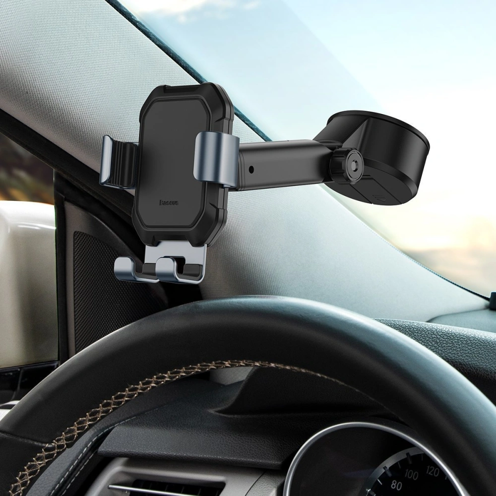 Wholesale Gravity car mount for Baseus Tank phone with suction cup (black) - BSU1742BLK - {ean13} - Hurt