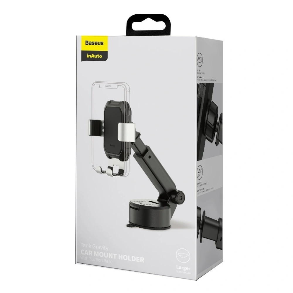 Wholesale Gravity car mount for Baseus Tank phone with suction cup (silver) - BSU1743SLV - {ean13} - Hurt