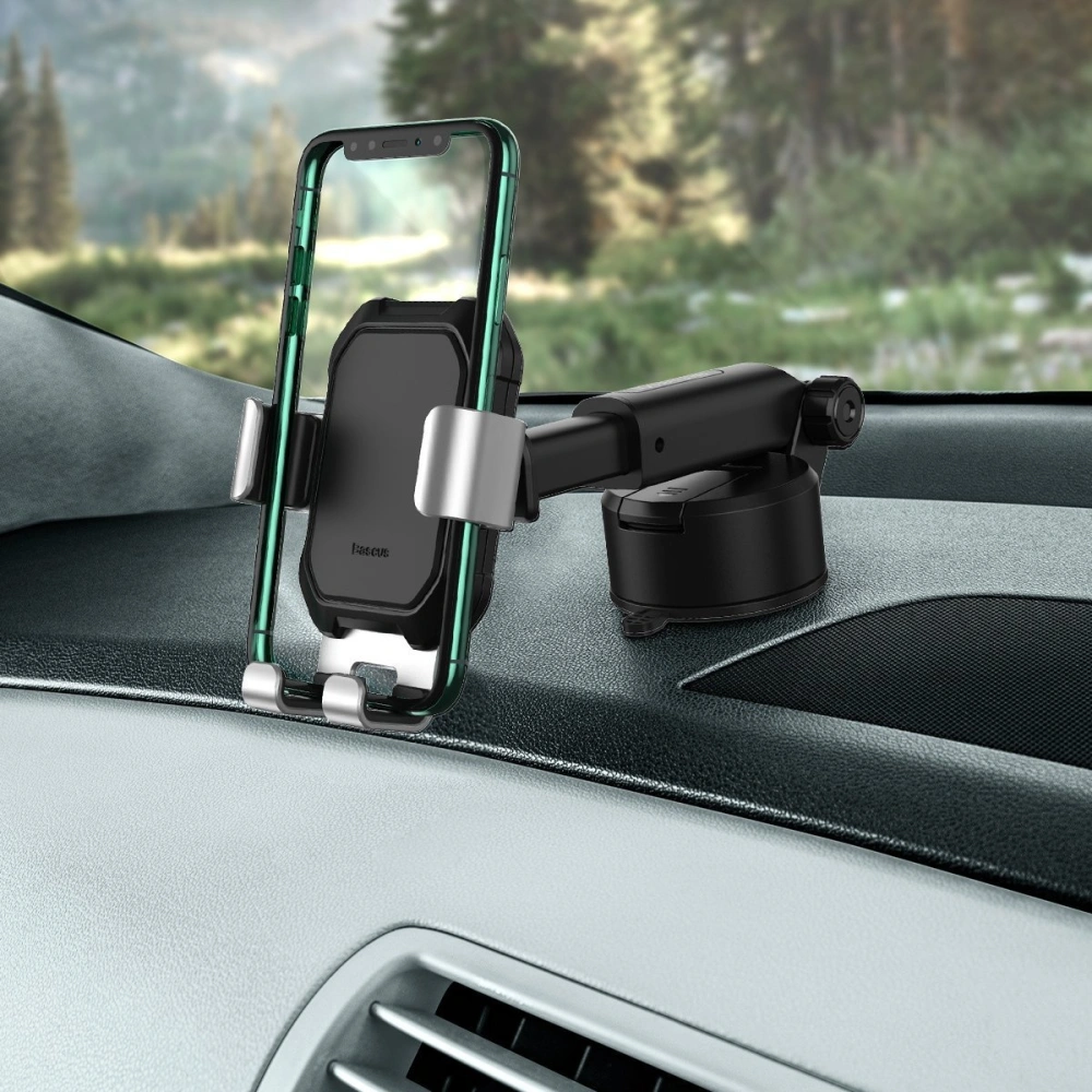 Wholesale Gravity car mount for Baseus Tank phone with suction cup (silver) - BSU1743SLV - {ean13} - Hurt
