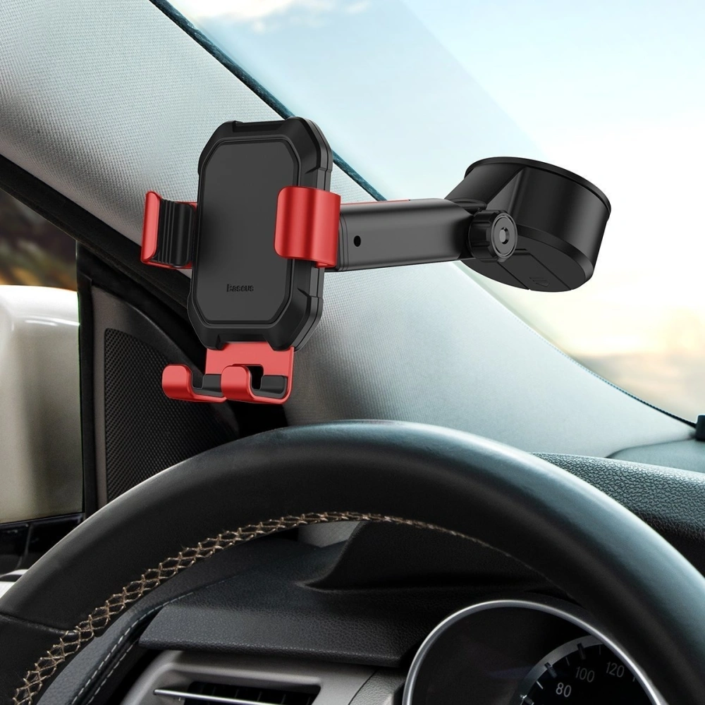 Wholesale Gravity car mount for Baseus Tank phone with suction cup (red) - BSU1744RED - {ean13} - Hurt