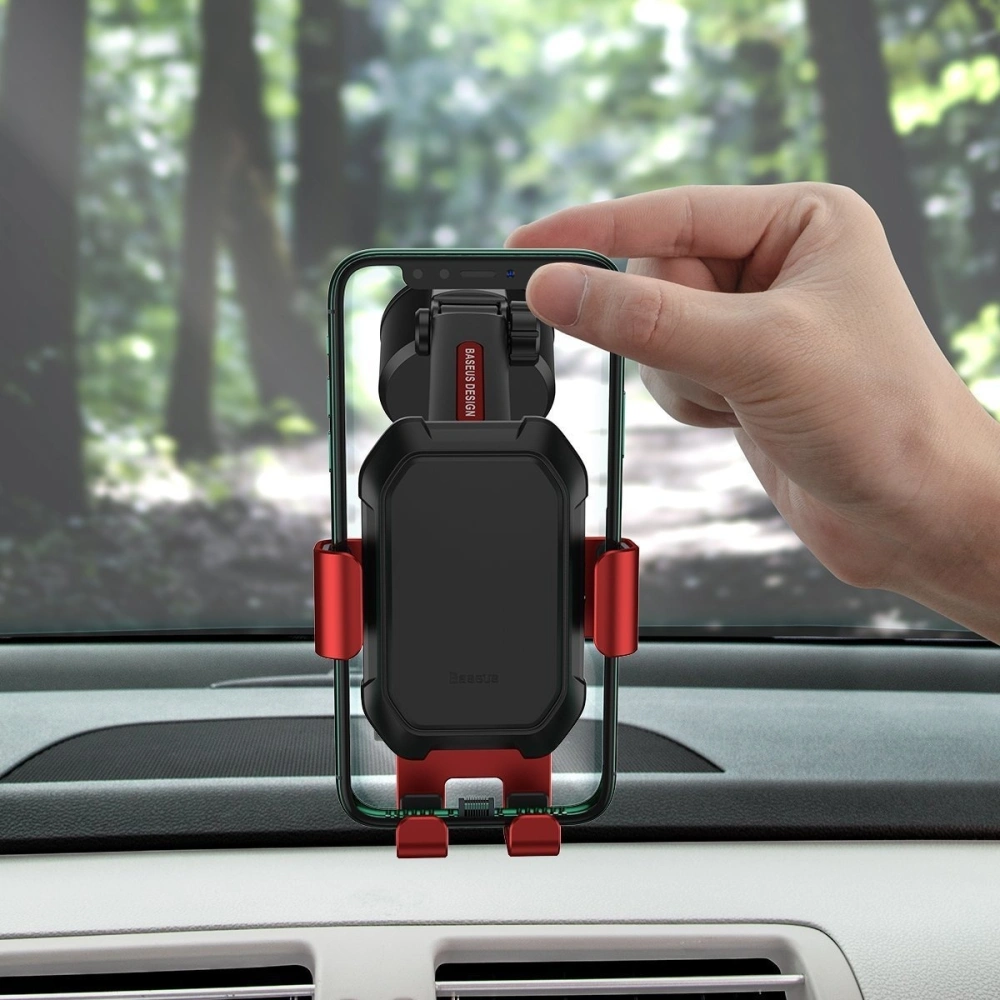 Wholesale Gravity car mount for Baseus Tank phone with suction cup (red) - BSU1744RED - {ean13} - Hurt
