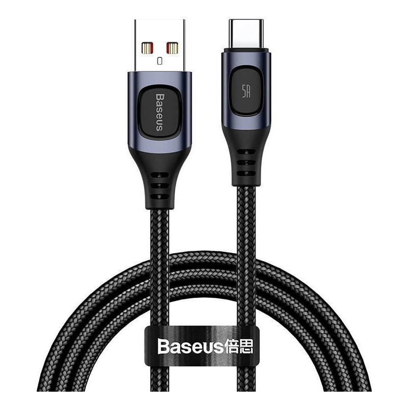 Baseus Distributor - 6953156226951 - BSU1747GRY - Quick Charge USB-C Baseus Flash, QC 3.0, Huawei SCP, Samsung AFC, 5A, 1m (grey) - B2B homescreen