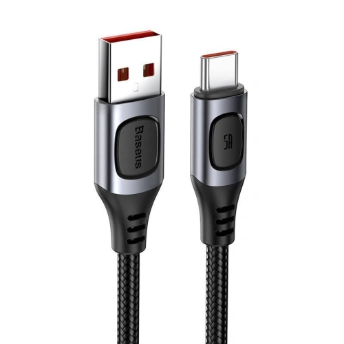 Kabel szybkiego ładowania USB-C Baseus Flash, QC 3.0, Huawei SCP, Samsung AFC, 5A, 1m (szary)
