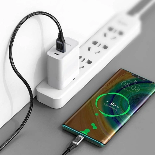 Kabel szybkiego ładowania USB-C Baseus Flash, QC 3.0, Huawei SCP, Samsung AFC, 5A, 1m (szary)