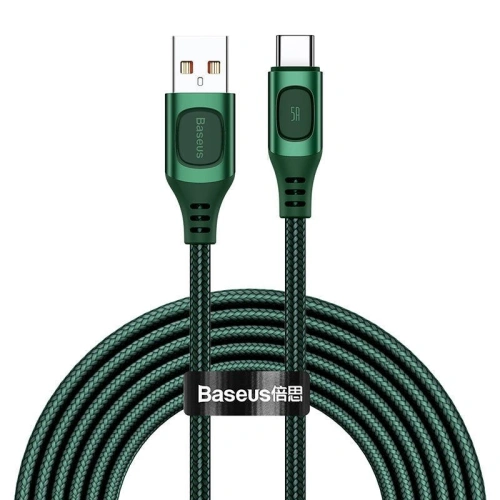 Kabel szybkiego ładowania USB-C Baseus Flash, QC 3.0, Huawei SCP, Samsung AFC, 5A, 2m (zielony)