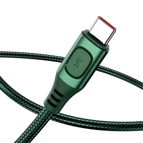 Kabel szybkiego ładowania USB-C Baseus Flash, QC 3.0, Huawei SCP, Samsung AFC, 5A, 2m (zielony)
