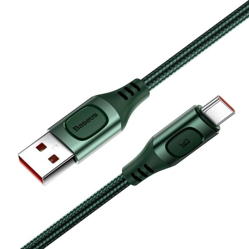 Kabel szybkiego ładowania USB-C Baseus Flash, QC 3.0, Huawei SCP, Samsung AFC, 5A, 2m (zielony)