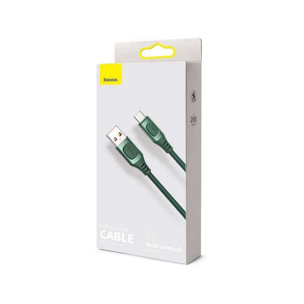 Wholesale Quick Charge USB-C Baseus Flash, QC 3.0, Huawei SCP, Samsung AFC, 5A, 2m (green) - BSU1748GRN - {ean13} - Hurt