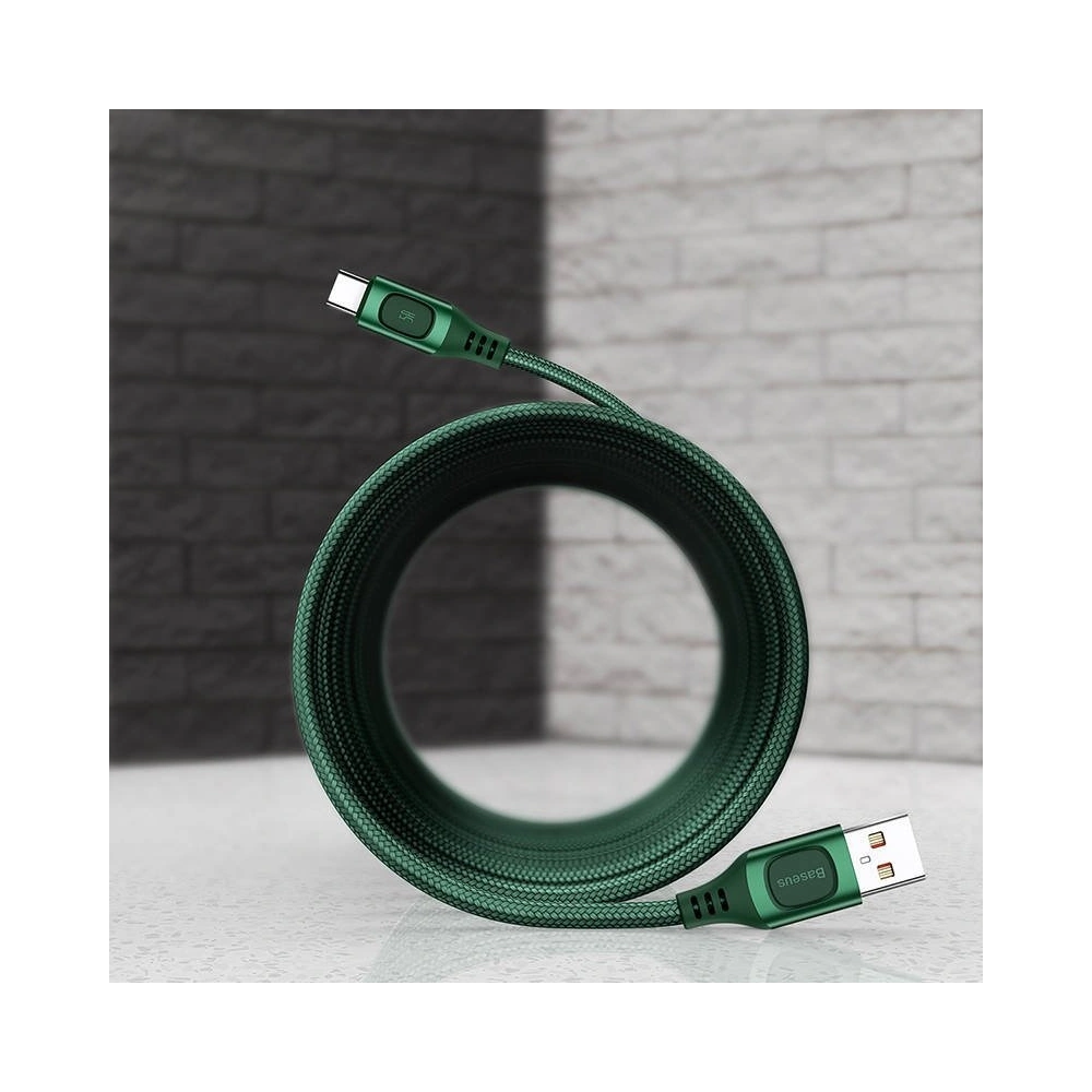 Hurtownia GSM - Kabel szybkiego ładowania USB-C Baseus Flash, QC 3.0, Huawei SCP, Samsung AFC, 5A, 2m (zielony) - BSU1748GRN - {ean13} - Hurt