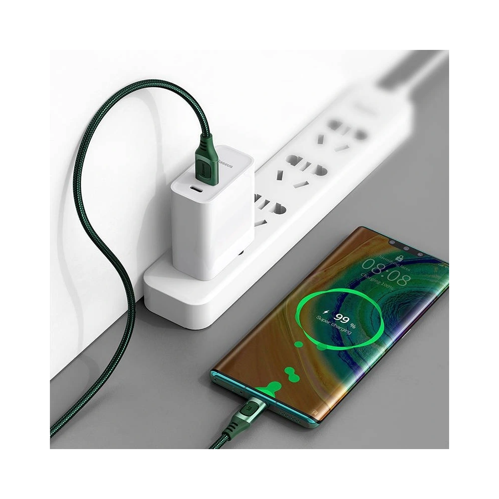 Hurtownia GSM - Kabel szybkiego ładowania USB-C Baseus Flash, QC 3.0, Huawei SCP, Samsung AFC, 5A, 2m (zielony) - BSU1748GRN - {ean13} - Hurt