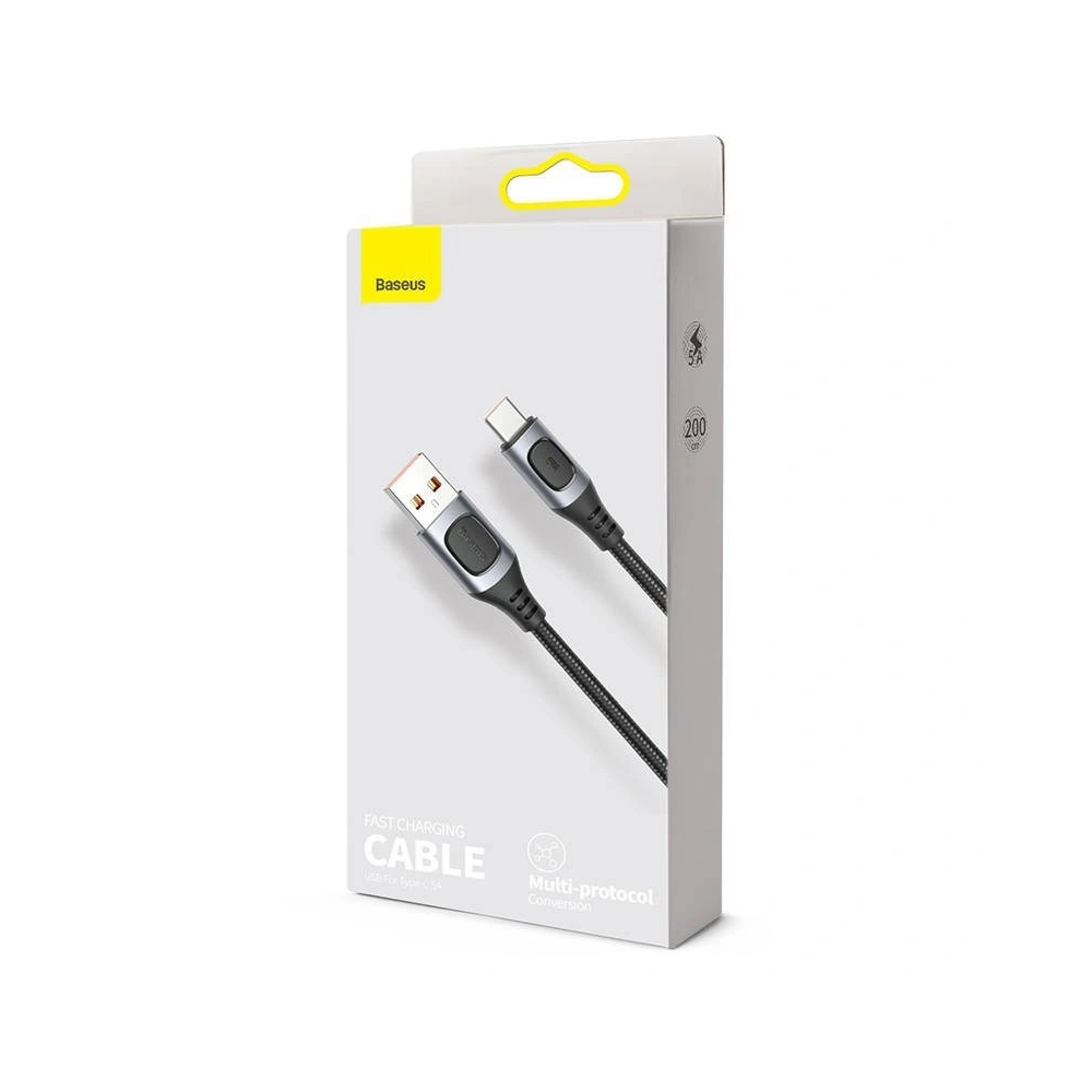 Hurtownia GSM - Kabel szybkiego ładowania USB-C Baseus Flash, QC 3.0, Huawei SCP, Samsung AFC, 5A, 2m (szary) - BSU1749GRY - {ean13} - Hurt