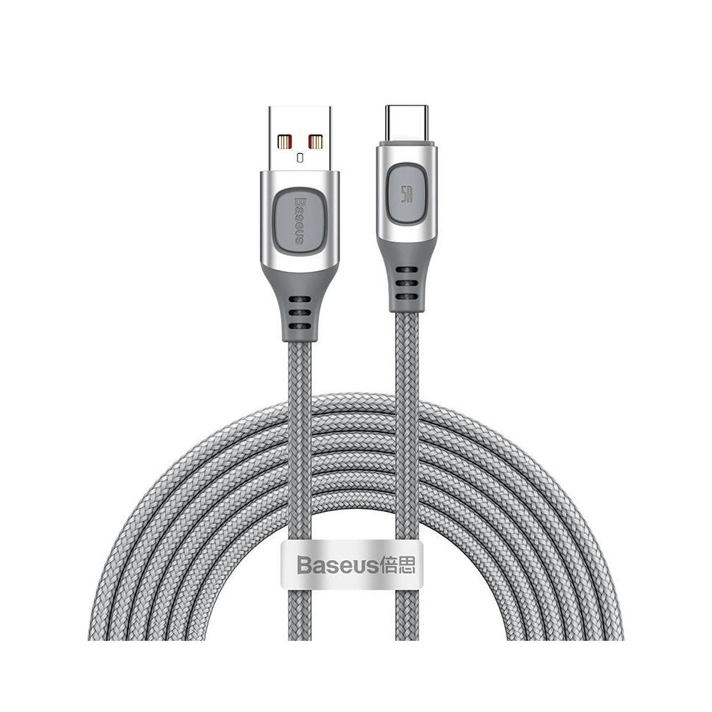 Hurtownia GSM - Kabel szybkiego ładowania USB-C Baseus Flash, QC 3.0, Huawei SCP, Samsung AFC, 5A, 2m (srebrny) - BSU1750SLV - {ean13} - Hurt
