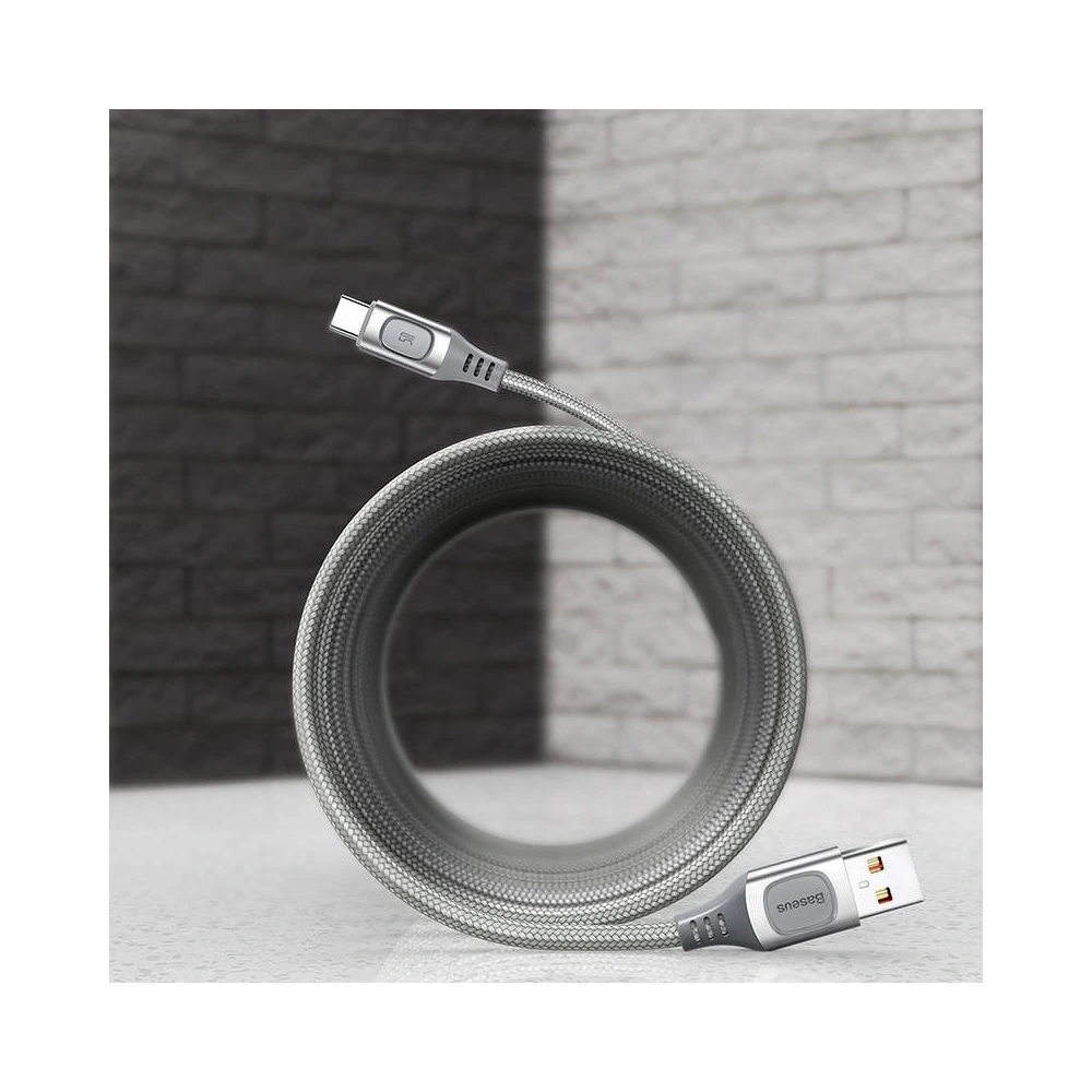 Hurtownia GSM - Kabel szybkiego ładowania USB-C Baseus Flash, QC 3.0, Huawei SCP, Samsung AFC, 5A, 2m (srebrny) - BSU1750SLV - {ean13} - Hurt