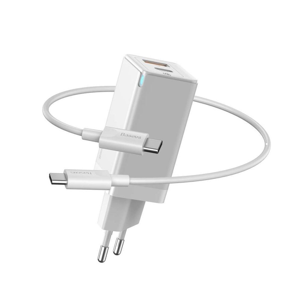 Hurtownia GSM - Ładowarka sieciowa Baseus GaN2 C+U, 45W, EU (biała) - BSU1755WHT - {ean13} - Hurt