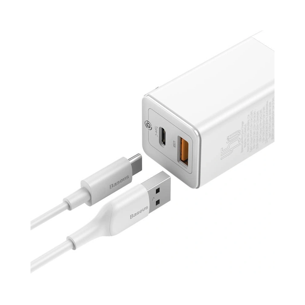 Hurtownia GSM - Ładowarka sieciowa Baseus GaN2 C+U, 45W, EU (biała) - BSU1755WHT - {ean13} - Hurt