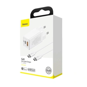 Ładowarka sieciowa Baseus GaN2 C+U, 45W, EU (biała)
