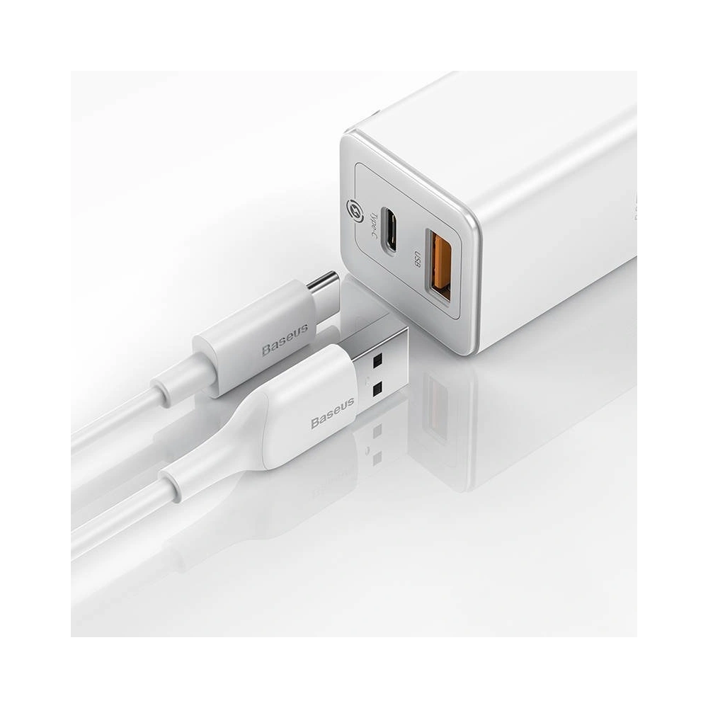 Hurtownia GSM - Ładowarka sieciowa Baseus GaN2 C+U, 45W, EU (biała) - BSU1755WHT - {ean13} - Hurt