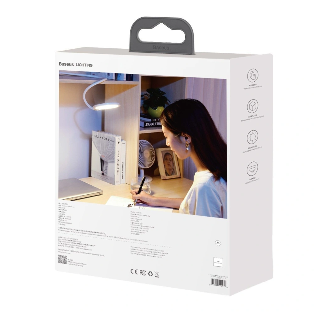 Wholesale Baseus Hose Comfort Reading desk lamp (white) - BSU1756WHT - {ean13} - Hurt