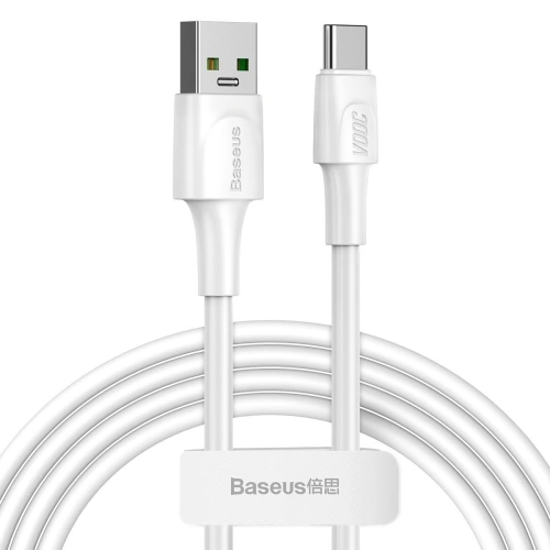 Kabel USB-C Baseus White Series, VOOC, QC, 5A, 2m (biały)