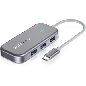 Adapter 6w1 Blitzwolf BW-TH10 Hub USB-C do 3xUSB 3.0, HDMI, RJ45, AUX, USB-C PD 3.0 100W