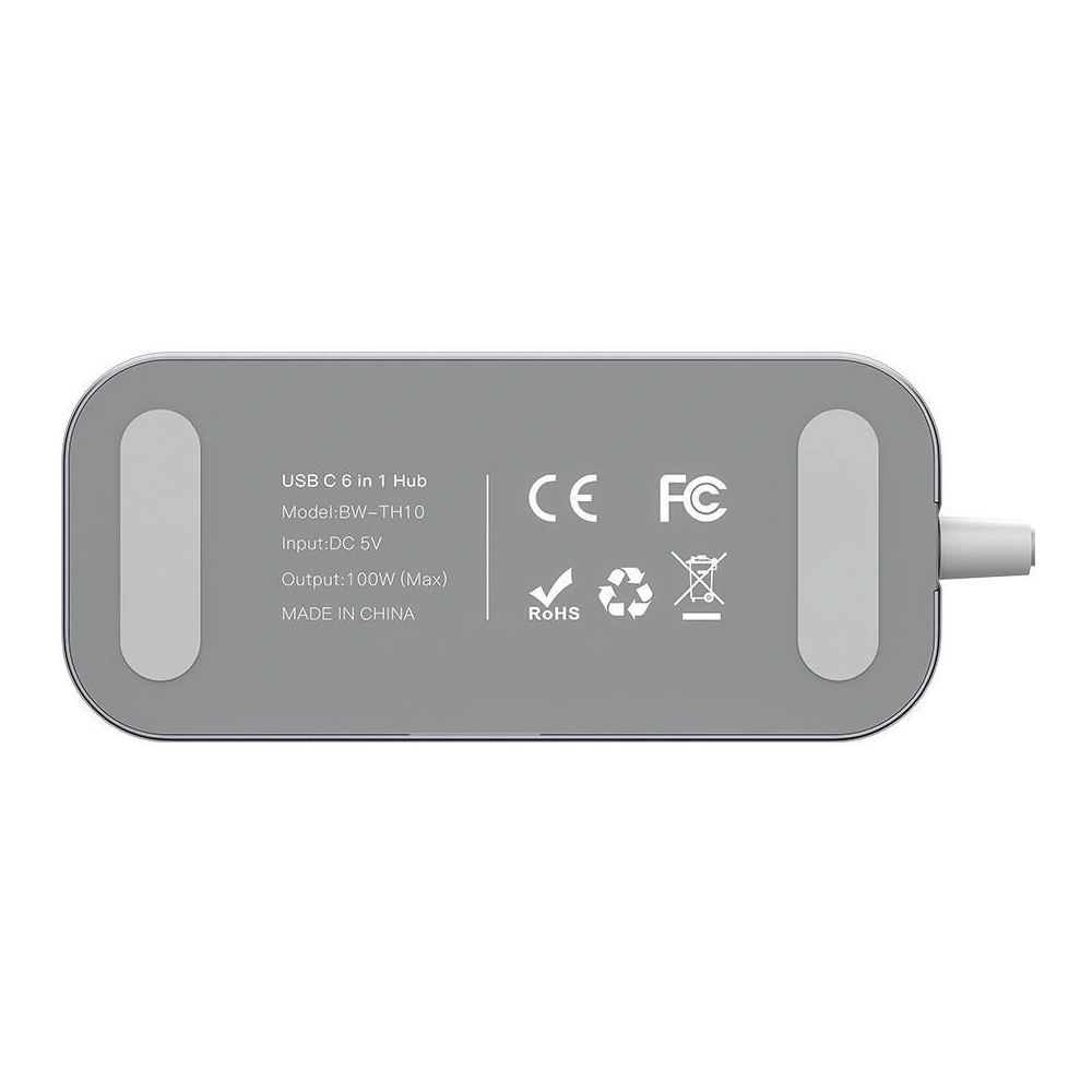 Hurtownia GSM - Adapter 6w1 Blitzwolf BW-TH10 Hub USB-C do 3xUSB 3.0, HDMI, RJ45, AUX, USB-C PD 3.0 100W - BLZ295 - {ean13} - Hurt
