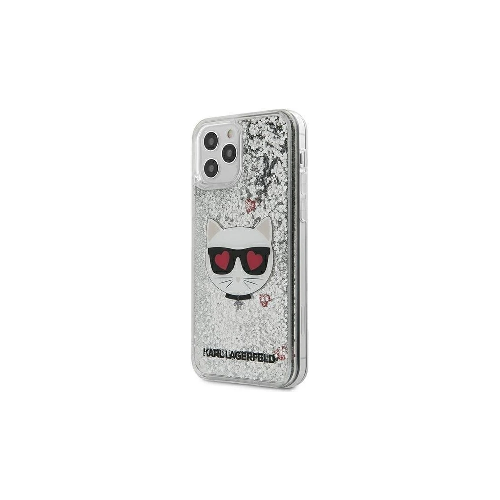 Hurtownia GSM - Etui Karl Lagerfeld KLHCP12LLCGLSL Apple iPhone 12 Pro Max srebrny/silver hardcase Liquid Glitter Choupette - KLD324SLV - {ean13} - Hurt
