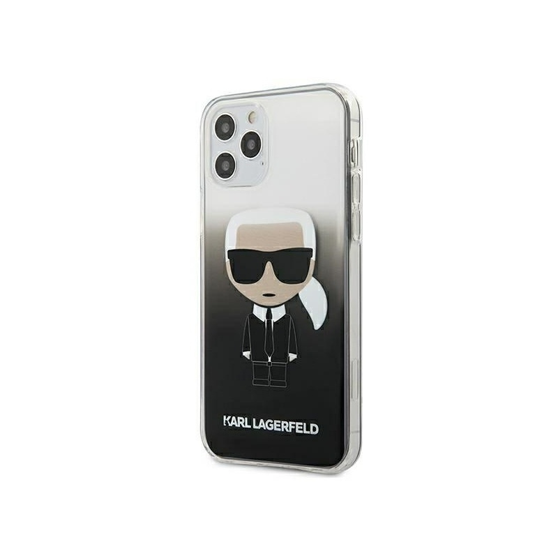 Karl Lagerfeld Distributor - 3700740483152 - KLD327BLK - Karl Lagerfeld KLHCP12LTRDFKBK Apple iPhone 12 Pro Max black hardcase Gradient Ikonik Karl - B2B homescreen