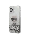 Etui Karl Lagerfeld KLHCP12MGLIKSL Apple iPhone 12/12 Pro srebrny/silver hardcase Ikonik Liquid Glitter