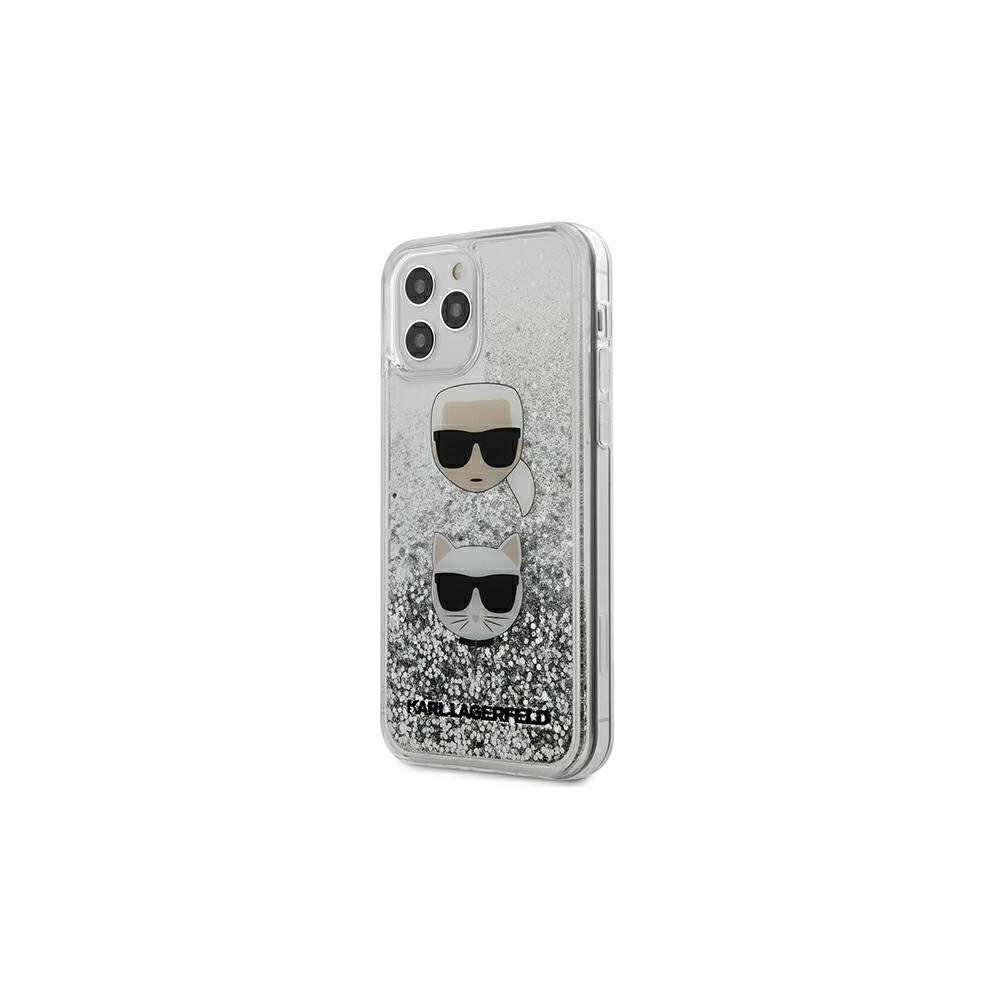 Hurtownia GSM - Etui Karl Lagerfeld KLHCP12MKCGLSL Apple iPhone 12/12 Pro srebrny/silver hardcase Liquid Glitter Karl&Choupette - KLD334SLV - {ean13} - Hurt