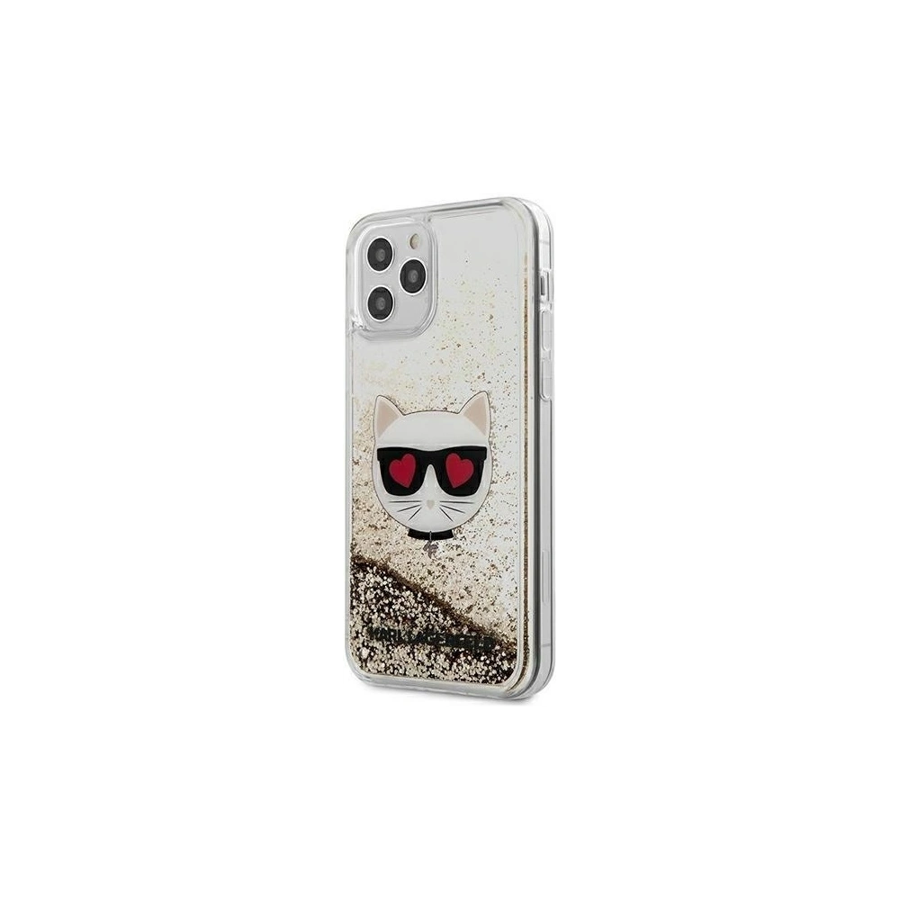 Wholesale Karl Lagerfeld KLHCP12MLCGLGO Apple iPhone 12/12 Pro gold hardcase Liquid Glitter Choupette - KLD337GLD - {ean13} - Hurt