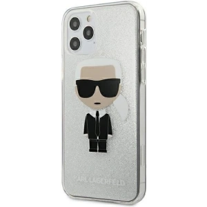 Etui Karl Lagerfeld KLHCP12MPCUTRIKSL Apple iPhone 12/12 Pro srebrny/silver hardcase Glitter Ikonik Karl