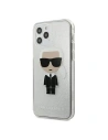 Etui Karl Lagerfeld KLHCP12MPCUTRIKSL Apple iPhone 12/12 Pro srebrny/silver hardcase Glitter Ikonik Karl