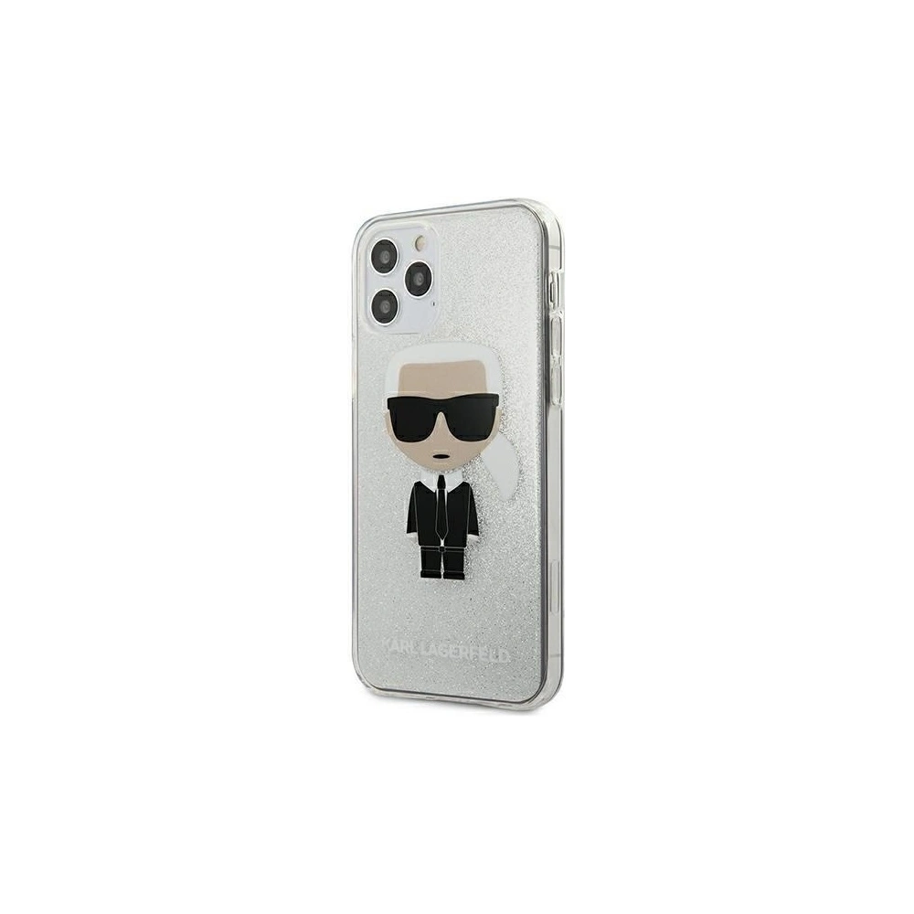 Hurtownia GSM - Etui Karl Lagerfeld KLHCP12MPCUTRIKSL Apple iPhone 12/12 Pro srebrny/silver hardcase Glitter Ikonik Karl - KLD339SLV - {ean13} - Hurt