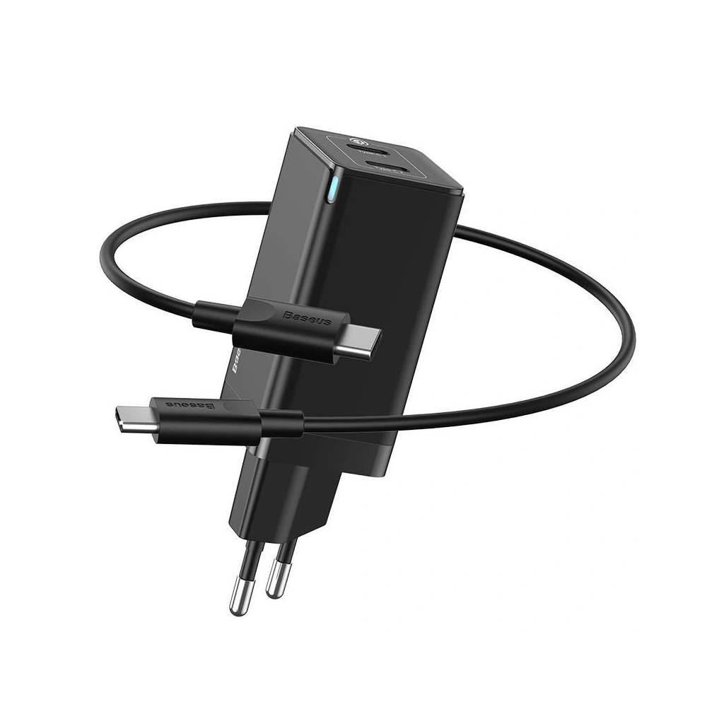 Hurtownia GSM - Ładowarka sieciowa Baseus GaN2 C+C, 45W, EU (czarna) - BSU1769BLK - {ean13} - Hurt