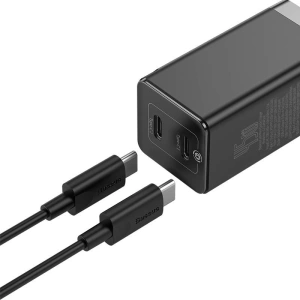 Ładowarka sieciowa Baseus GaN2 C+C, 45W, EU (czarna)