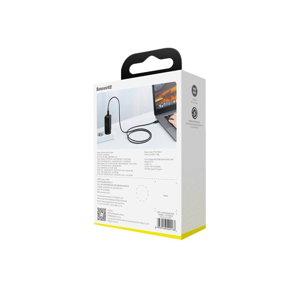 Hurtownia GSM - Ładowarka sieciowa Baseus GaN2 C+C, 45W, EU (czarna) - BSU1769BLK - {ean13} - Hurt