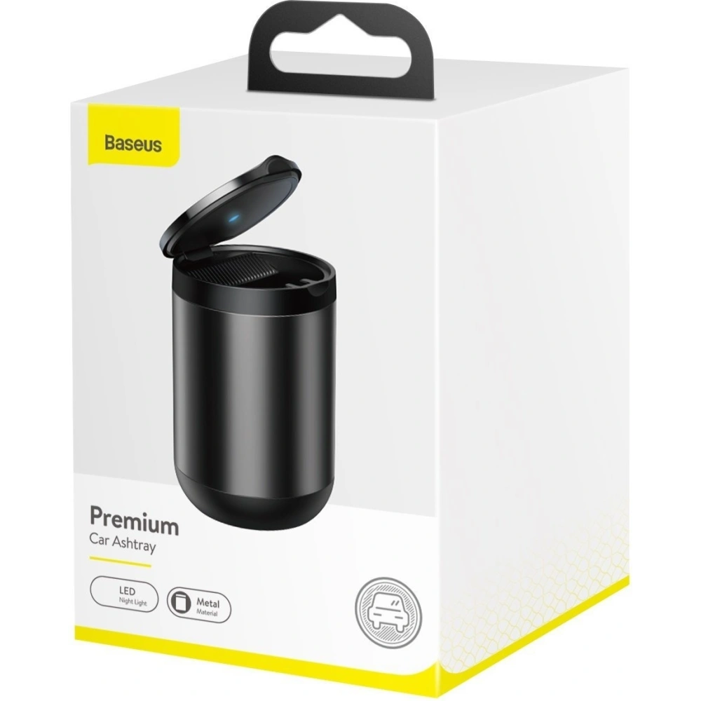 Hurtownia GSM - Popielniță auto Baseus cu lampă LED (neagră) - BSU1770BLK - {ean13} - Hurt