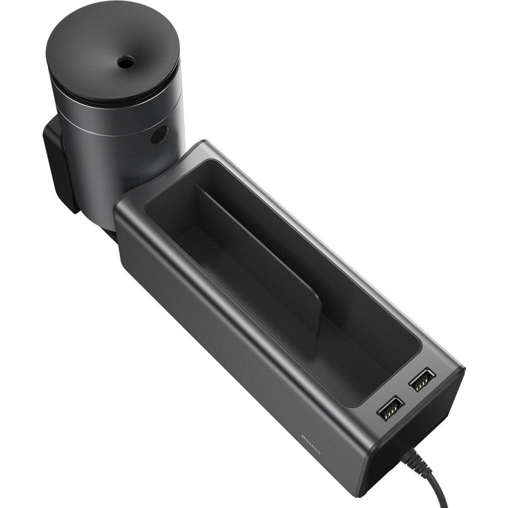 Hurtownia GSM - Baseus Deluxe Metalowy organizer samochodowy z uchwytem na kubek, 2x ładowanie USB (czarny) - BSU1771BLK - {ean13} - Hurt