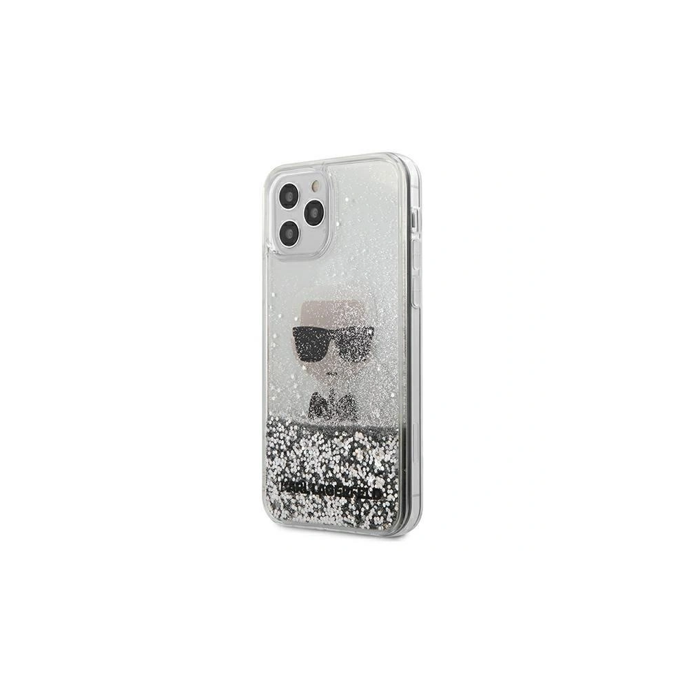 Hurtownia GSM - Etui Karl Lagerfeld KLHCP12SGLIKSL Apple iPhone 12 mini silber/silver Hardcase Ikonik Liquid Glitter - KLD346SLV - {ean13} - Hurt