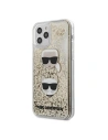 Etui Karl Lagerfeld KLHCP12SKCGLGO Apple iPhone 12 mini gold/hartschale Flüssigglitter Karl&Choupette