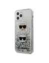 Etui Karl Lagerfeld KLHCP12SKCGLSL Apple iPhone 12 mini silber/silver Hardcase Liquid Glitter Karl&Choupette