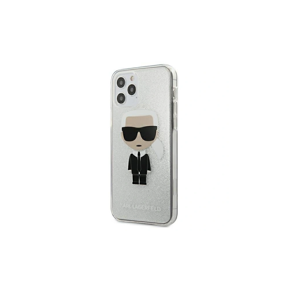 Hurtownia GSM - Etui Karl Lagerfeld KLHCP12SPCUTRIKSL Apple iPhone 12 mini srebrny/silver hardcase Glitter Ikonik Karl - KLD353SLV - {ean13} - Hurt