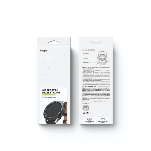 Etui Ringke Air Sports + nakładka Ringke Bezel Styling Samsung Galaxy Watch 3 45mm Black GW3-45-10