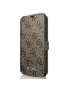 Etui Guess GUFLBKSP12M4GB Apple iPhone 12/12 Pro brązowy/brown book 4G Charms Collection
