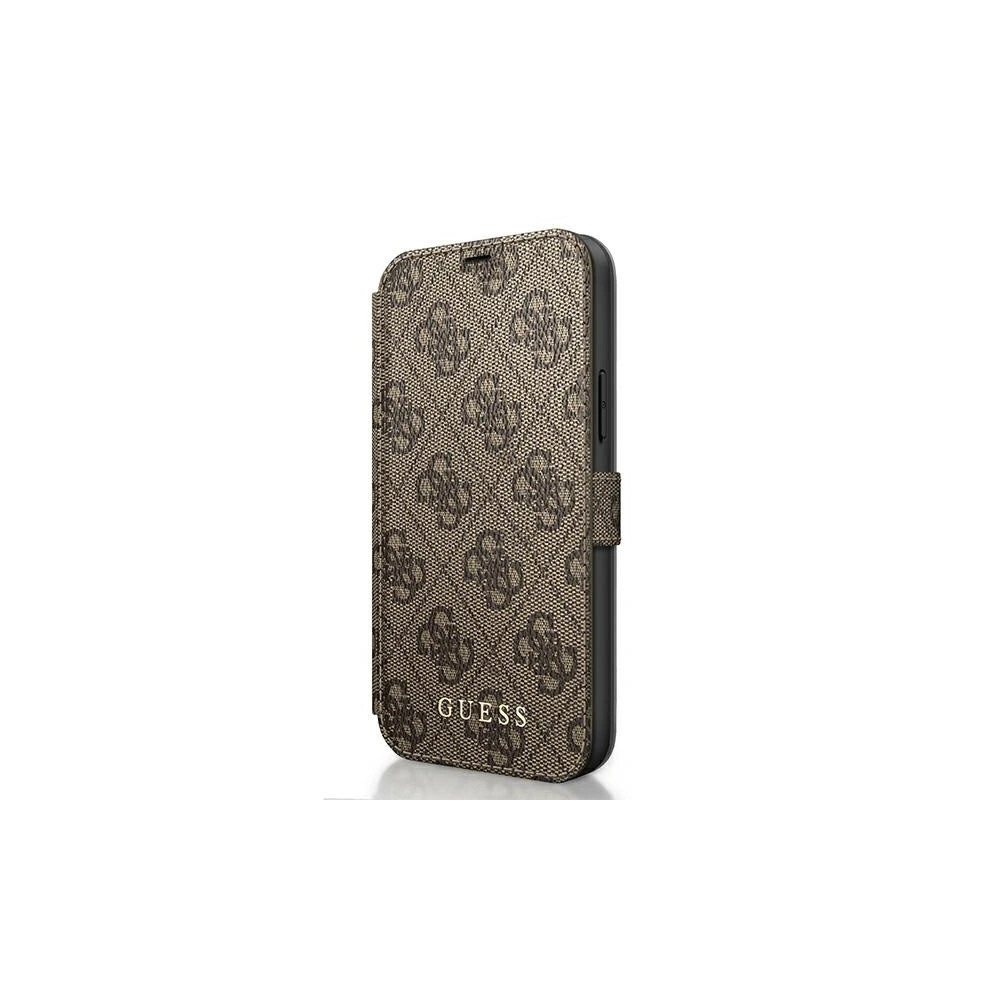 Hurtownia GSM - Etui Guess GUFLBKSP12M4GB Apple iPhone 12/12 Pro brązowy/brown book 4G Charms Collection - GUE589BR - {ean13} - Hurt